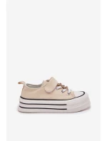 Dívčí Tenisky Se Zlatou Nášivkou Medvěd Béžové Solena