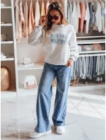 Dámská oversize mikina s potiskem HAPIRES šedá FashionStreet BY1485