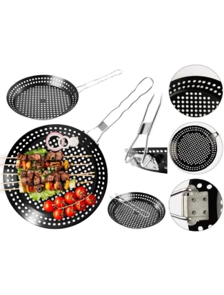 GRILOVACÍ PÁNEV SE SKLOPNOU NEPŘILNAVOU RUKOJETÍ ČERNÁ