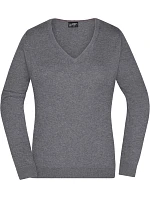 Daiber JN 658 Dámský svetr s výstřihem do V 02.0658 grey heather