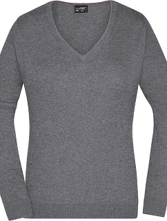 Daiber JN 658 Dámský svetr s výstřihem do V 02.0658 grey heather