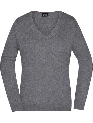 Daiber JN 658 Dámský svetr s výstřihem do V 02.0658 grey heather