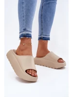 Pěnové Dámské Pantofle Na Platformě Béžové Xalvania