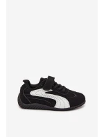 Dětské sportovní boty s přezkou Černo-bílé Perrin