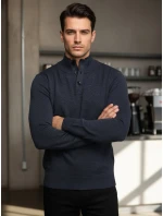 Pánský svetr se stojáčkem tmavě modrý FashionStreet WX2357