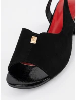 Trendy  sandály dámské černé na širokém podpatku