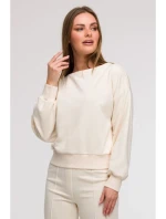 B293 Mikina s otevřenými zády - vanilka B293 Mikina s otevřenými zády - vanilka