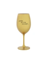 PROTOŽE BÝT FYZIK NENÍ PRDEL - zlatá sklenice na víno 350 ml PROTOŽE BÝT FYZIK NENÍ PRDEL - zlatá sklenice na víno 350 ml