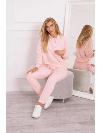 Tepláková souprava s kapucí pudrově růžová Tepláková souprava s kapucí pudrově růžová