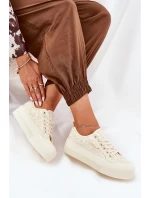 Dámské Krajkové Tenisky Big Star RR274746 Béžové