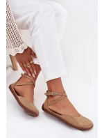 Semišové Baleríny Dámské Barefoot S Pásky Zazoo 191 Béžové Semišové Baleríny Dámské Barefoot S Pásky Zazoo 191 Béžové