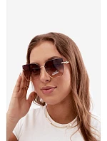 Bezrámové sluneční brýle typu Cat Eye s UV filtrem 400 hnědé