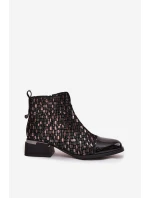 Lakované dámské botky D&A – černé