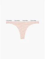 Tanga D1617E - WAN - béžová s proužkem - Calvin Klein