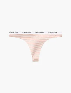 Tanga D1617E - WAN - béžová s proužkem - Calvin Klein
