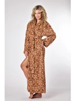 Dámský župan s šálovým límcem VICTORIA 2130 8288 Hnědá vzor - Vestis Dámský župan s šálovým límcem VICTORIA 2130 8288 Hnědá vzor - Vestis