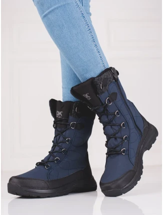 Trendy dámské modré trekingové boty bez podpatku Trendy dámské modré trekingové boty bez podpatku