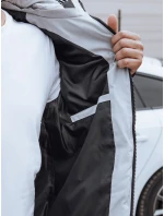 Pánská prošívaná zimní bunda s kapucí šedá FashionStreet TX4830 Pánská prošívaná zimní bunda s kapucí šedá FashionStreet TX4830