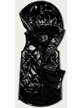 Černá lesklá vesta s lemovkami (7004BIG) Černá lesklá vesta s lemovkami (7004BIG)