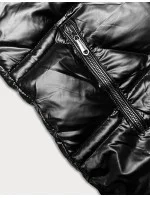 Oboustranná černá dámská bunda s asymetrickou spodní částí (16M9136-392) Oboustranná černá dámská bunda s asymetrickou spodní částí (16M9136-392)