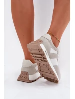 Semišové tenisky na platformě dámské Big Star RR274896 HI-POLY SYSTEM bílo-šedé Semišové tenisky na platformě dámské Big Star RR274896 HI-POLY SYSTEM bílo-šedé