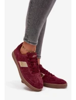 Semišové dámské tenisky Vinceza 14029 bordó