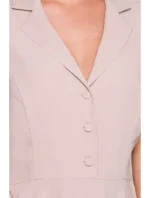 S409 Košilové šaty ve fitted střihu - béžové