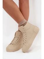 Dámské zateplené tenisky na platformě Big Star – béžové Dámské zateplené tenisky na platformě Big Star – béžové