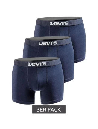 Pánské boxerky Levi's 3-Pack tmavě modré bavlněné boxerky