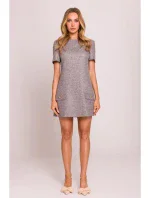 M855 Mini šaty áčkového střihu - grafitové M855 Mini šaty áčkového střihu - grafitové
