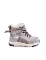 Dětské zateplené kozačky na zip Big Star KK374178 Stříbro Dětské zateplené kozačky na zip Big Star KK374178 Stříbro