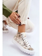 Dámské tenisky High Big Star LL274047 Bílá a zelená Dámské tenisky High Big Star LL274047 Bílá a zelená