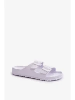 Dámské pěnové pantofle s přezkami bílé Luciene