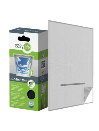 MOSKYTIÉRA NA STŘEŠNÍ OKNO 140X170 ČERNÝ POLYESTER + PÁSEK NA SUCHÝ ZIP