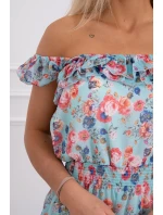 Španělské šaty do pasu v mátové barvě Španělské šaty do pasu v mátové barvě