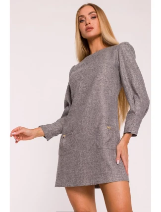 M870 Tweed mini šaty - grafitové