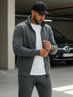 Pánská mikina na zip s kapucí antracitová BX4111 - Hi-Tec