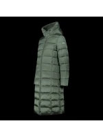 Dámská zimní bunda s kapucí CMP zateplený kabát dlouhý zelený (34K0046F/E621)