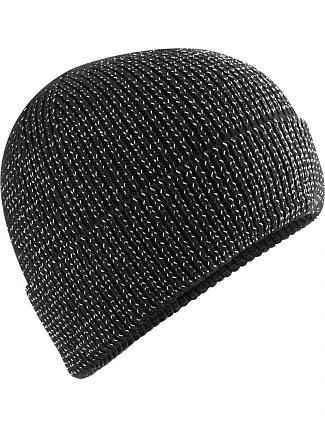 Beechfield B 325R Pletená čepice "Streetlite Reflective" 53.325R black