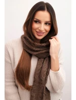 Dámský klasický vlněný šátek s copánkovým vzorem KN22 mocca