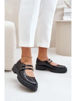 Lakované Dámské Polobotky S Pásky Černé Rialuna Lakované Dámské Polobotky S Pásky Černé Rialuna