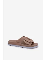 Vonné Dámské Pantofle S Dekorativní Přezkou Béžové ZAXY RR285076