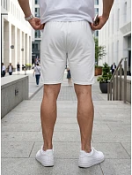 Pánské teplákové kraťasy se šňůrkou, bílé, FashionStreet SX2630