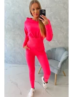 Široká žebrovaná sada růžová neonová