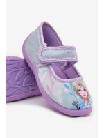 Balerínky Dětské Pantofle Zapínací Na Suchý Zip Ledové království Modré Olivessa