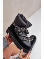 Semišové dámské sněhule s hrubým šněrováním D.Franklin DFSH375003 Černé Semišové dámské sněhule s hrubým šněrováním D.Franklin DFSH375003 Černé