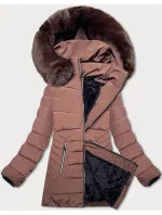Dámská prošívaná zimní bunda v čokoládové barvě s kapucí S'west (B8299-14) Dámská prošívaná zimní bunda v čokoládové barvě s kapucí S'west (B8299-14)