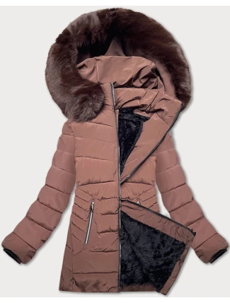 Dámská prošívaná zimní bunda v čokoládové barvě s kapucí S'west (B8299-14) Dámská prošívaná zimní bunda v čokoládové barvě s kapucí S'west (B8299-14)