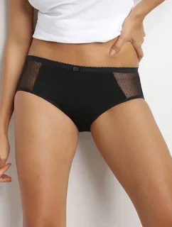 Noční menstruační boxerky s krajkou DIM MENSTRUAL NIGHT LACE BOXER - DIM - černá