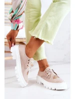 Kožené Boty S Srdce Béžová Curtis